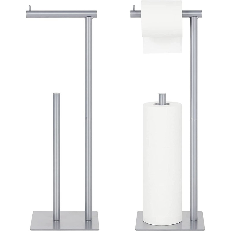 Porte-papier hygiénique sur pied, Argent
