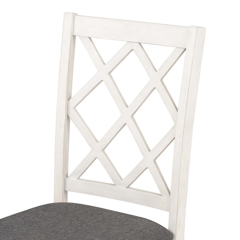 Ensemble de table de salle à manger 5 pièces Mid-Century, Gris, Gris