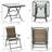 Dark Brown Patio Dining , 5, Foldable, Umbrella Compatible, Tempered Glass Table Chairs And , , Hole Table, Outdoor