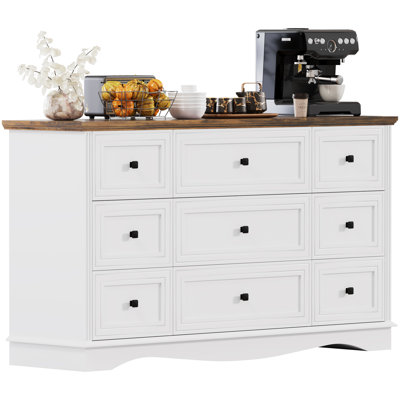  Commode blanche 9 tiroirs Dorset