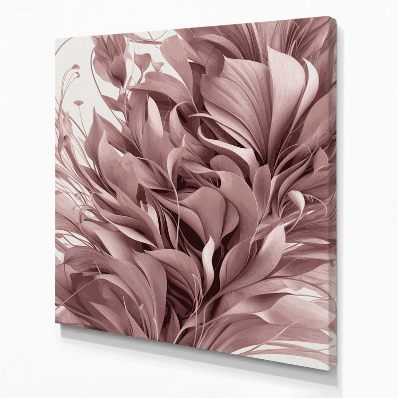 «Abstract Florals 99», art mural sur toile brune, H 16 po x l 16 po
