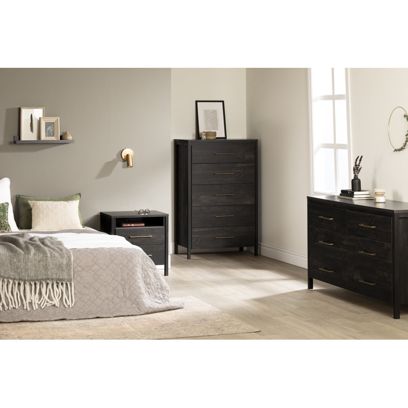 Gravity 2 - Drawer Nightstand, Rubbed Black