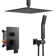12 In Rainfall Shower System - Ceiling Mount, Rain Shower Heads With Handheld Spray Combo, Thermostatic Shower Faucet Set Complete Shower Trim Kit With Rough-In Valve