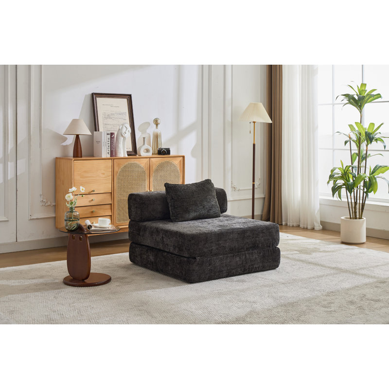 Fauteuil convertible Chenille, Noir