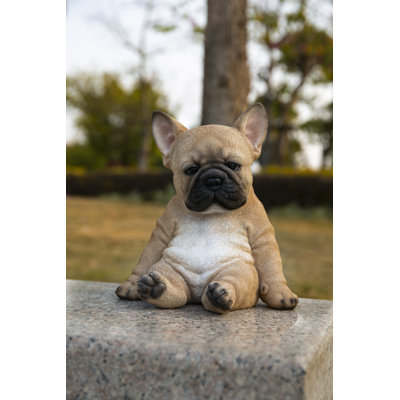 SLEEPY PUG PUPPY STATUE SITTING