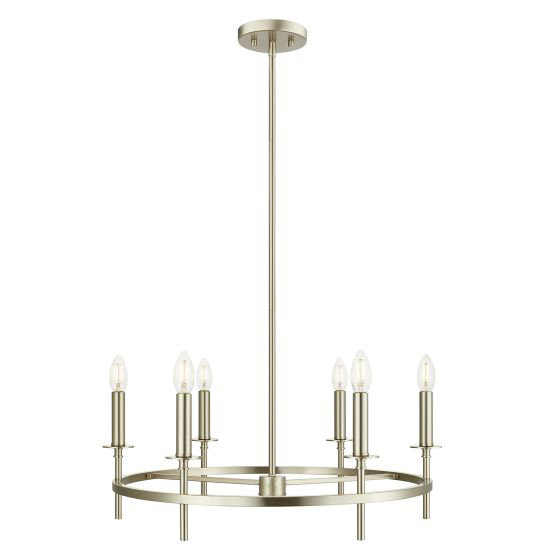 Lustre 6 lumières Kerween, Nickel brossé, Non