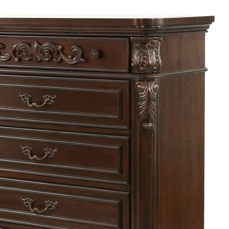 Commode 6 tiroirs en cerisier antique l 37,6 po Corriganville