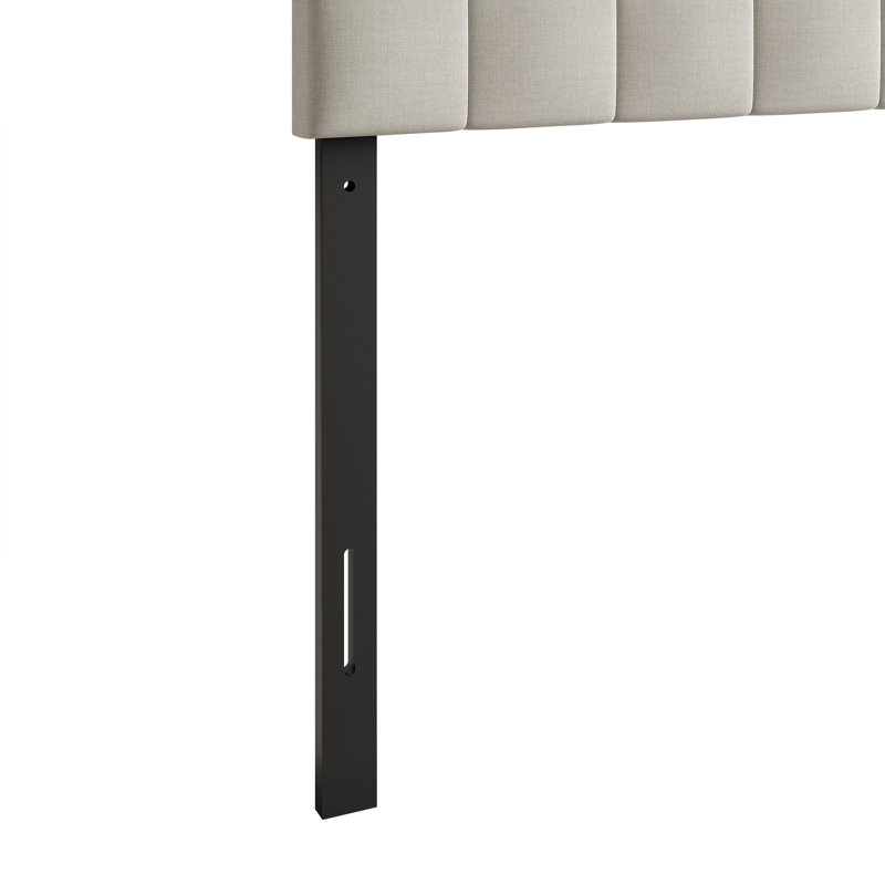 Tête de lit tapissier Jadeen, Très grand, Gris colombe