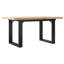 Table basse avec cadre en O, bois massif de pin et acier-1371607392