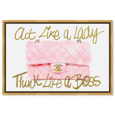 " Typography And Quotes Like A Lady Boss, Glam Pink "