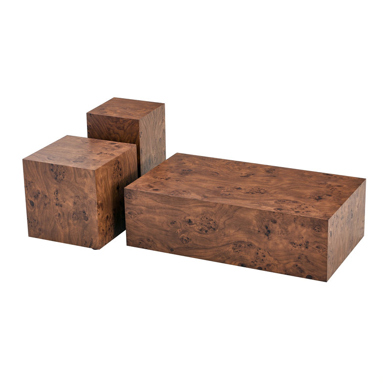 Table de bout en placage de noyer de qualité supérieure, table d'appoint polyvalente réglable en hauteur pour le salon, aucun article supplémentaire inclus