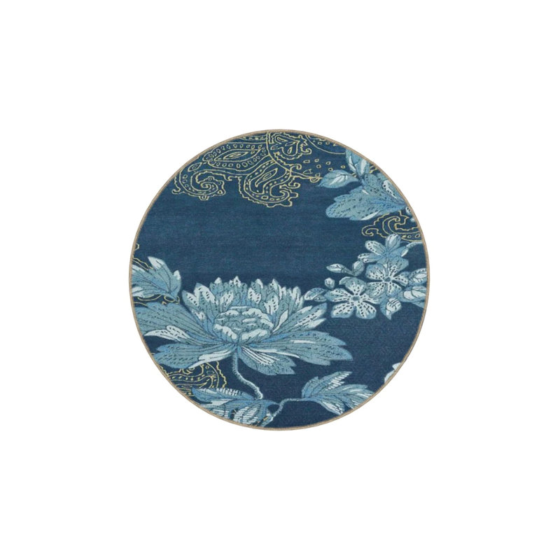 Floral Ice Flower Patterned Decorative Washable Carpet, Rectangle 2'4" x 4'