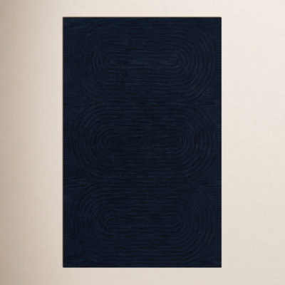 Tillie Navy Hand-Tufted Geometric Wool Rug