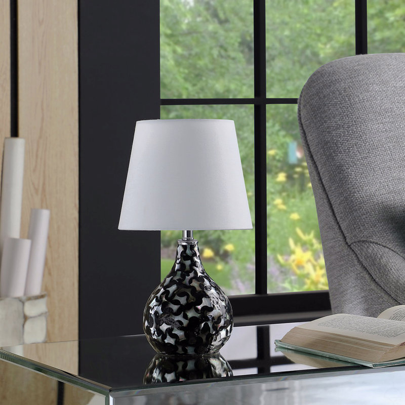 11.5" In Modern Seashell Swirl Pattern Mini Polyresin Table Lamp