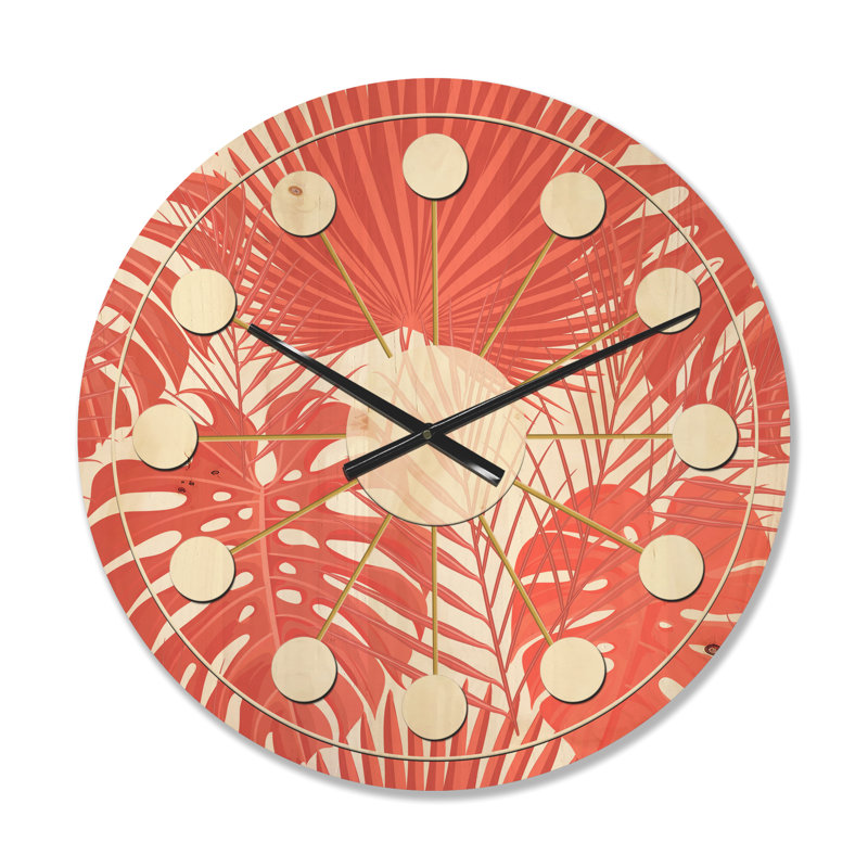 Solid Wood Analogue Wall Clock, Medium