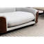 Style scandinave, lit pour chien surélevé, animal de compagnie, dossier en bois cintré, gris, lavable amovible, conception en noyer ventilé de grande taille, assemblage facile