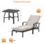 Ensemble de 3 chaises longues d'extérieur en aluminium antirouille avec coussins, couleur canon de fusil