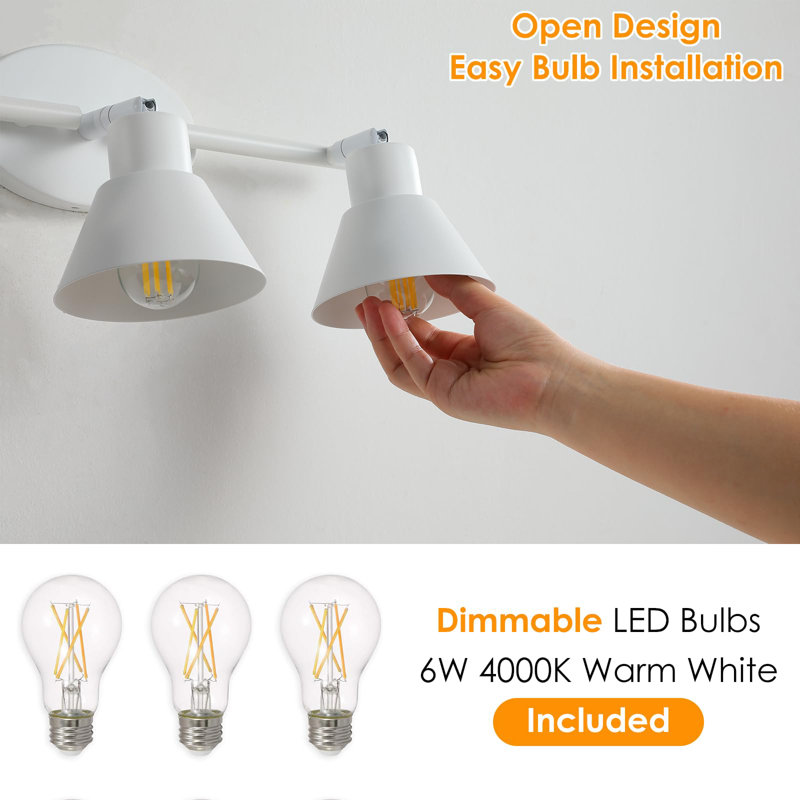 4 Light Plug in Ceiling Light Fixture,Plug in Track Lighting,Dimmable LED Bulbs Included, White