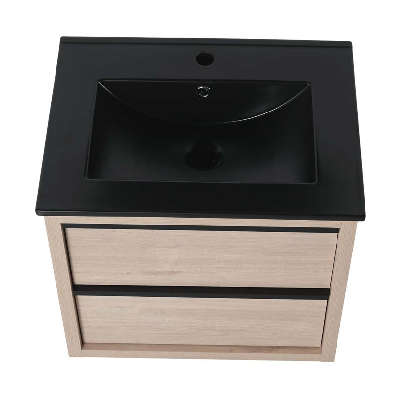 Ensemble de meuble-lavabo simple 24,02 po avec plateau en céramique Vadie