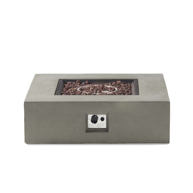 50 000 Btu Square Mgo Fire Table Tank Outside, Light Gray