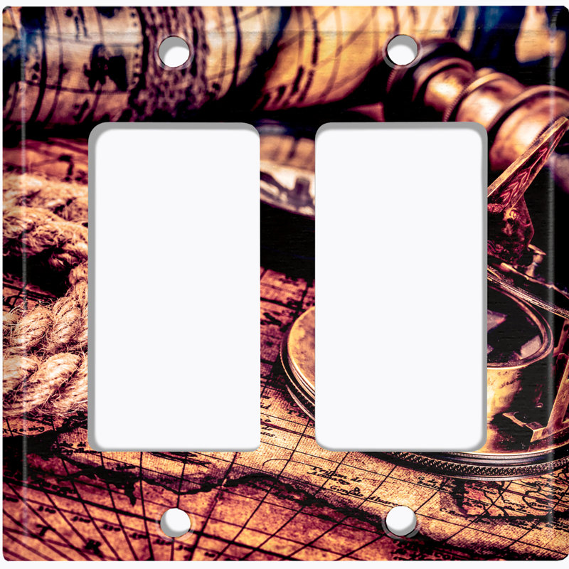 Patterned 2 - Gang Toggle Light Switch Standard Wall Plate