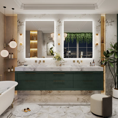 Lunara UL Certified Frameless Backlit LED Bathroom Vanity Mirror , Anti Fog Temper Glass 3 Year Warranty