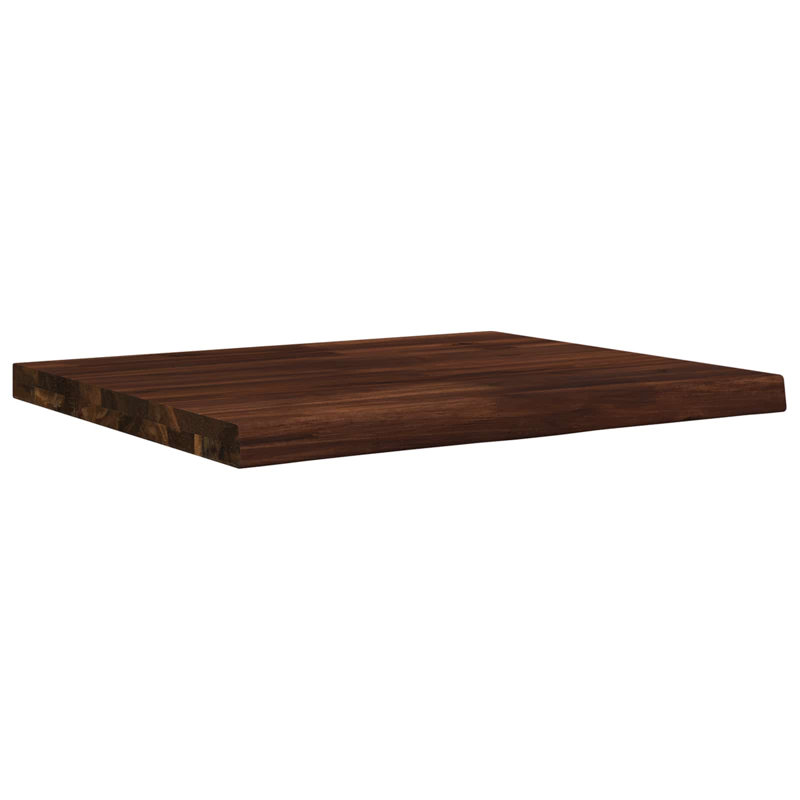 Solid Wood Table Top, 3.5cm H x 70cm W x 50cm D, Dark Brown