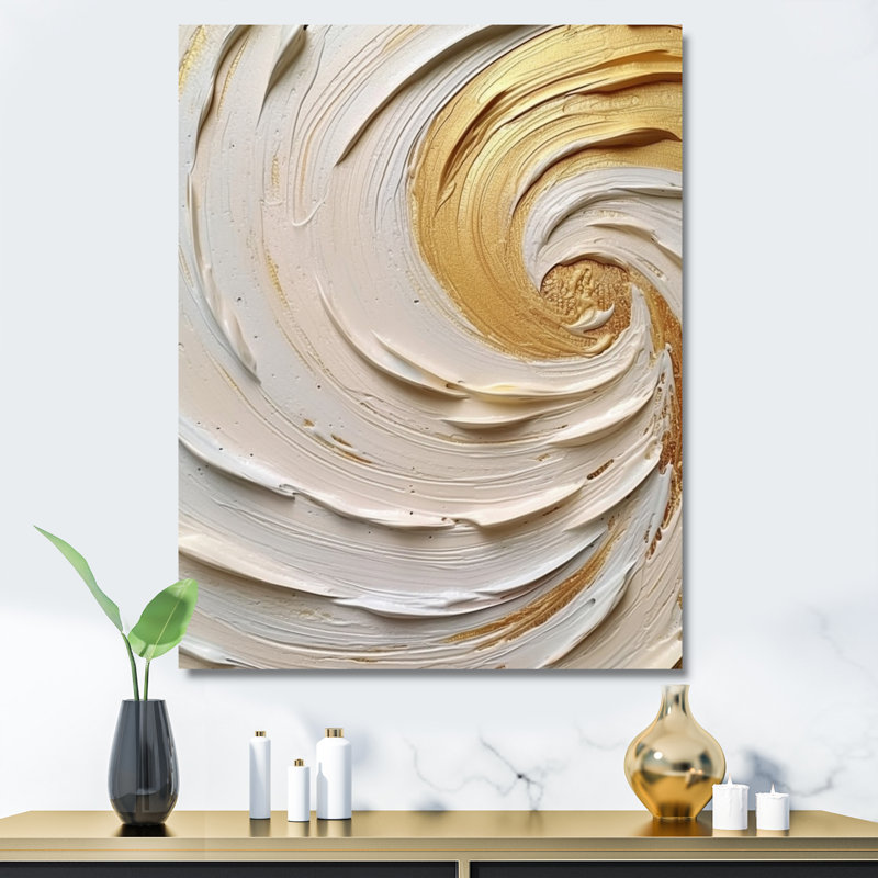 Tourbillon éternel doré IV sur toile, Toile tendue, H 32 po x l 24 po x P 1 po