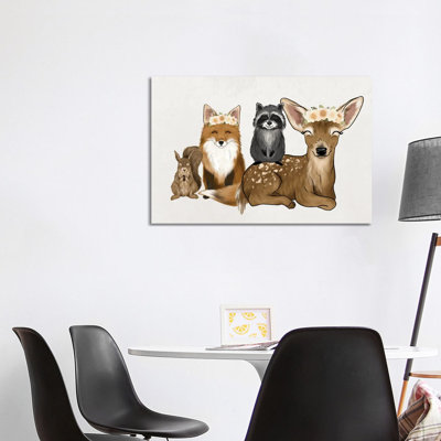 Floral Crown Woodland Babies by Katie Bryant - Wrapped Canvas Gallery-Wrapped Canvas Giclée