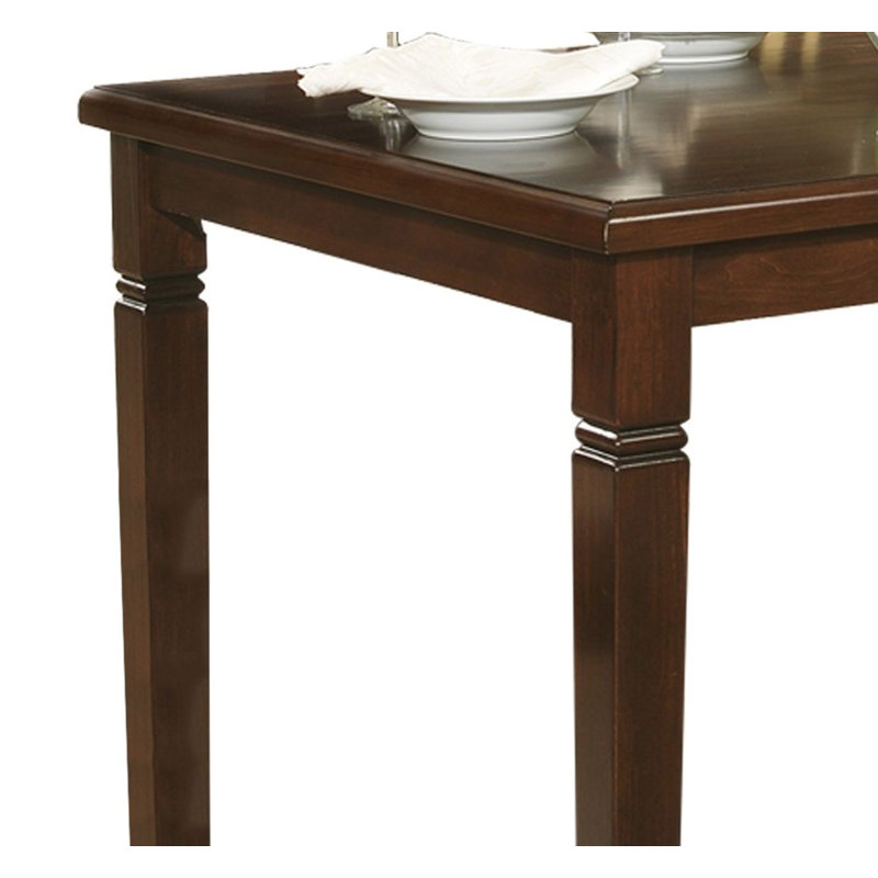5Pc Transitional Style Dining Furniture Set Table And 4X Side Chairs Fabric Upholstered Seat Espresso Finish Wood