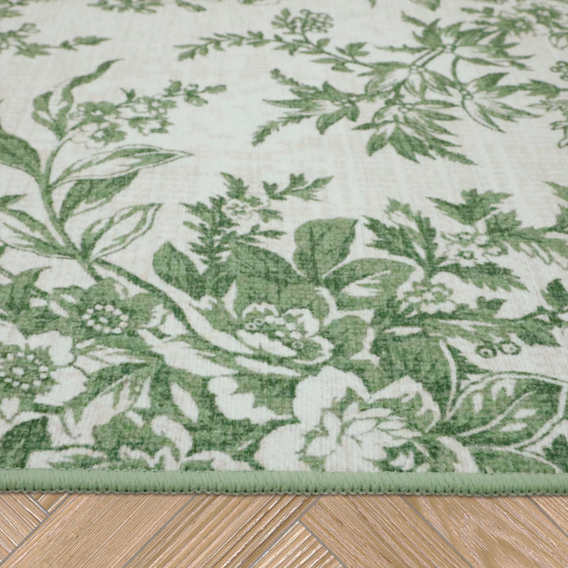 Laura Ashley Bedford Machine Washable Imagine Printed Chenille Rugs 1-Piece, Runner 2'2" x 6'