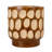 Hand-Carved Wood Planter with Dots-1142242843