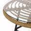 Table d'appoint d'extérieur ronde en verre trempé et plateau en rotin