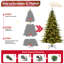 Pre-lit Green Artificial Christmas Tree with Warm White Lights and Metal Stand-58933071