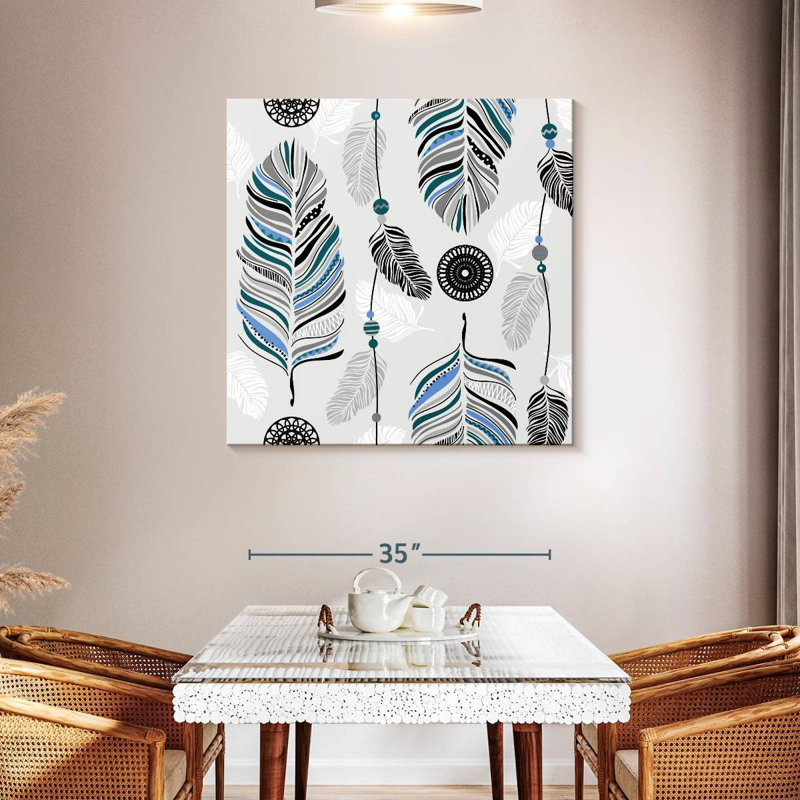Kerner Feathers Pattern, 39" H x 39" W