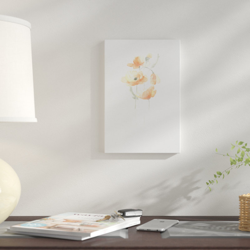« délicat bouquet iv », impression sur toile, H 26 po x l 18 po x P 1,5 po, Toile tendue, Pas de tapis