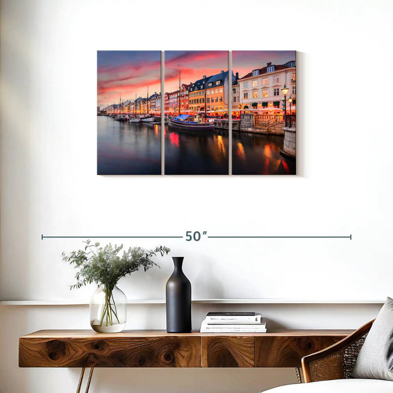 Sebbie Nyhavn, canal de Copenhague, H 20 po x l 33 po