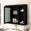 Armoire murale à miroir pour salle de bain 35 po x 27,5 po, 5 tablettes et plus, salle de bain noire avec style moderne, beaucoup d'espace,