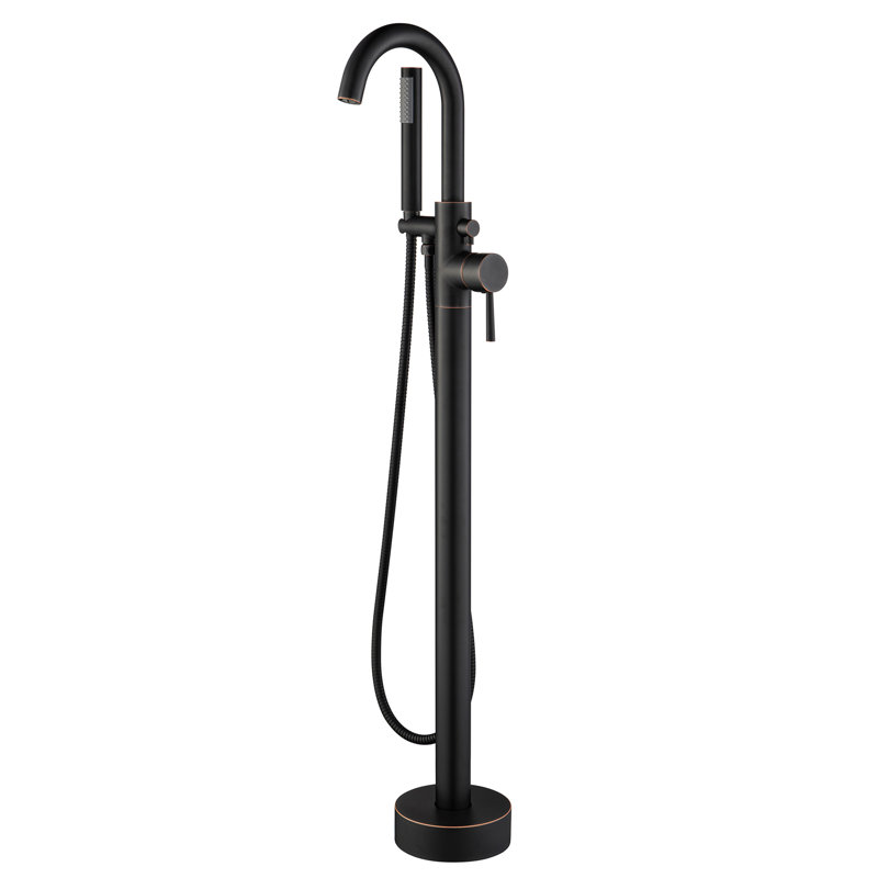 Cove 1 Handle Bathroom Freestanding Tub Filler with Diverter, Oil Rubbed Bronze