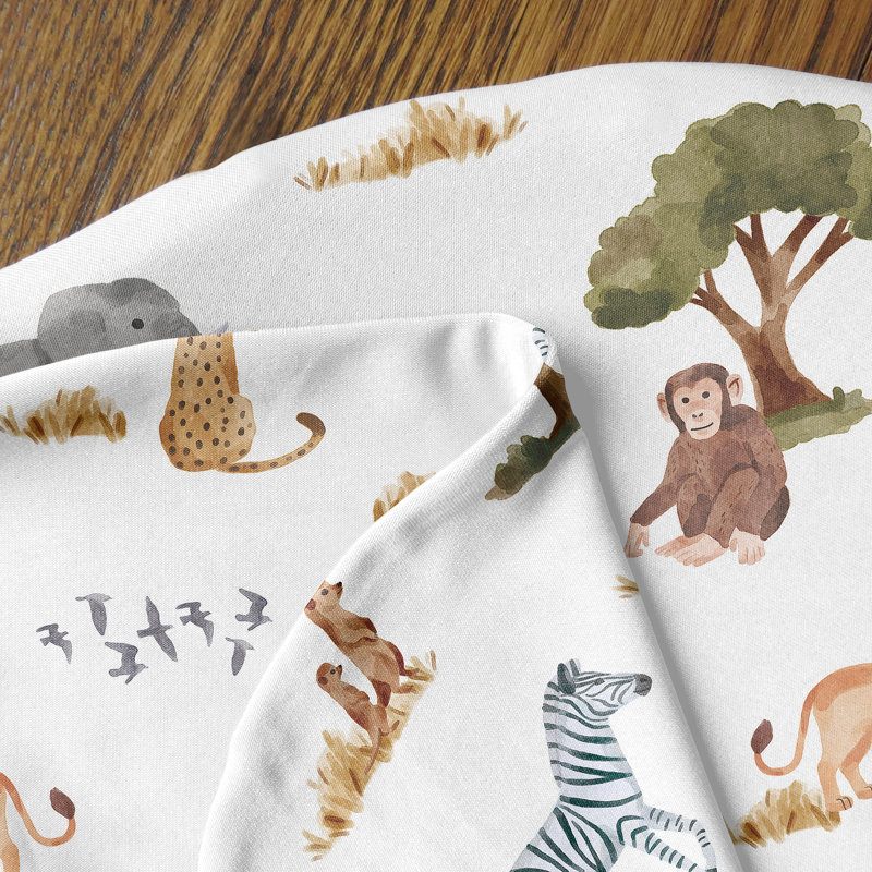 Nursing Breastfeeding Pillow Cover, Animal Print, Green Gray Yellow Orange