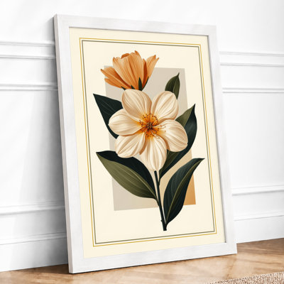 Two Flowering Blooms Botanical - Framed Print