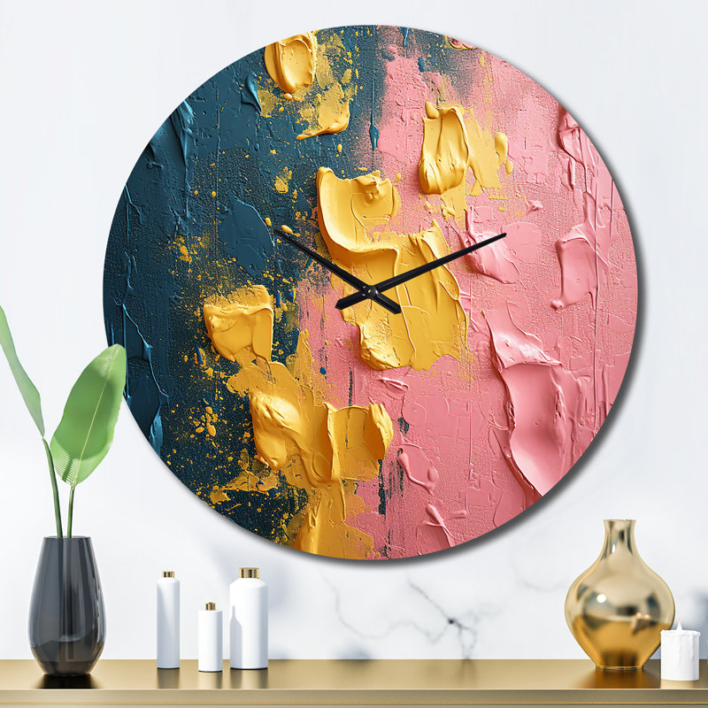 Horloge murale en métal abstraite et joyeuse joie III, Grand
