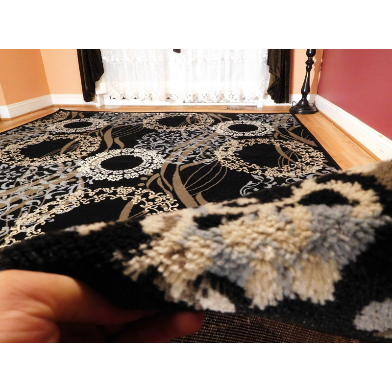 Tapis intérieur / extérieur noir Kinzel, Rectangle 2 pi x 3 pi