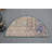 Vintage Turkish Semi Circle Handmade Bohemian Carpet with Ethnic Pattern for Decorative Entryway Blue/Orange