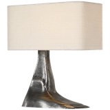 Anne-Marie Barton Terra-Forma 23" Left Table Lamp in Museum Pewter with Boucle Shade