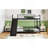Full Over Full Size Metal Bunk Bed With Slide And Guardrails, Black-759370525-759370528