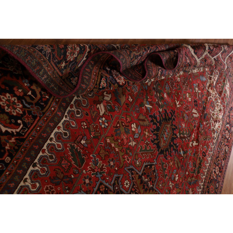 One-of-a-Kind 10'1'' x 19'3'' 1910s Rectangle Wool Area Rug in Red