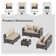 6-Person All-Weather Wicker Modular Patio Conversation Set with Cushions