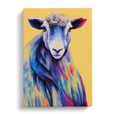 Watercolour Sheep No.1 - Wrapped Canvas Print