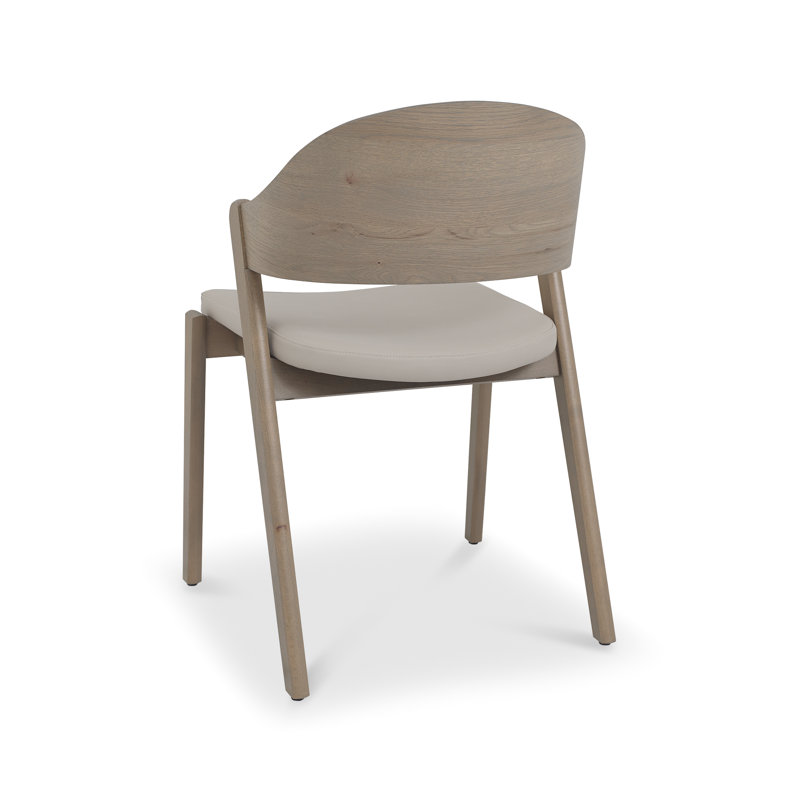19cm H Upholstered Side Chair, Grey Wood